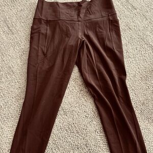 Athleta Brown Salutation Stash 7/8 Leggings